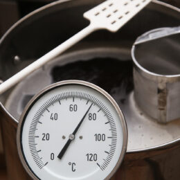 crafting beer in a kitchen