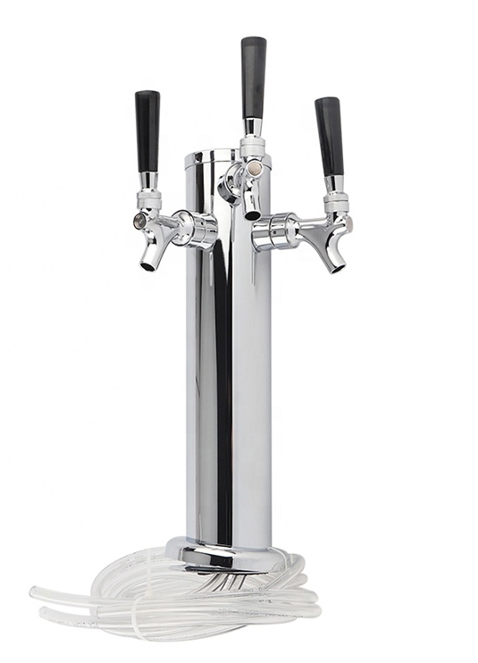 Draft Beer Tower - Chrome Triple Faucet